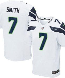 Nike Seahawks #7 Geno Smith White Stitched NFL Elite Jersey