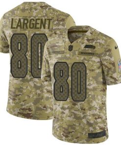 Nike Seahawks #80 Steve Largent Camo Stitched NFL Limited 2018 Salute To Service Jersey