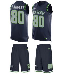 Nike Seahawks #80 Steve Largent Steel Blue Team Color Stitched NFL Limited Tank Top Suit Jersey