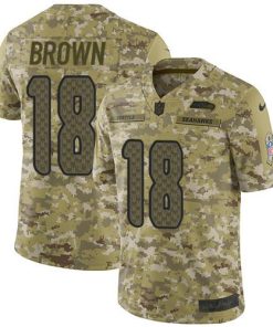 Nike Seattle Seahawks #18 Jaron Brown Camo Stitched NFL Limited 2018 Salute To Service Jersey