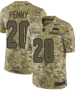 Nike Seattle Seahawks #20 Rashaad Penny Camo Stitched NFL Limited 2018 Salute To Service Jersey
