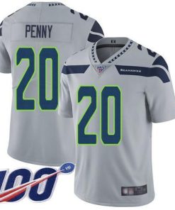Nike Seattle Seahawks #20 Rashaad Penny Grey Alternate Stitched NFL 100th Season Vapor Limited Jersey