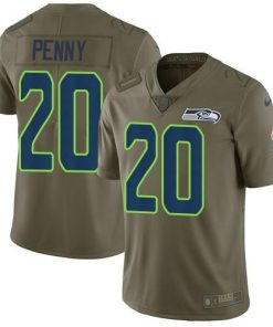 Nike Seattle Seahawks #20 Rashaad Penny Olive Stitched NFL Limited 2017 Salute To Service Jersey
