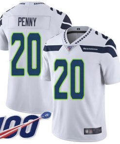 Nike Seattle Seahawks #20 Rashaad Penny White Stitched NFL 100th Season Vapor Limited Jersey