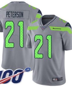 Nike Seattle Seahawks #21 Adrian Peterson Gray Stitched NFL Limited Inverted Legend 100th Season Jersey