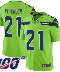 Nike Seattle Seahawks #21 Adrian Peterson Green Stitched NFL Limited Rush 100th Season Jersey