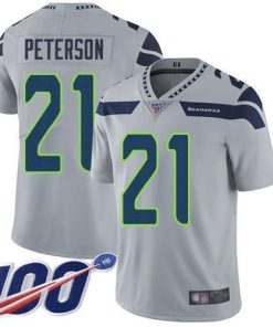 Nike Seattle Seahawks #21 Adrian Peterson Grey Alternate Stitched NFL 100th Season Vapor Untouchable Limited Jersey