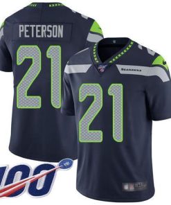 Nike Seattle Seahawks #21 Adrian Peterson Steel Blue Team Color Stitched NFL 100th Season Vapor Untouchable Limited Jersey