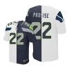Nike Seattle Seahawks #22 C. J. Prosise White/Steel Blue Stitched NFL Elite Split Jersey
