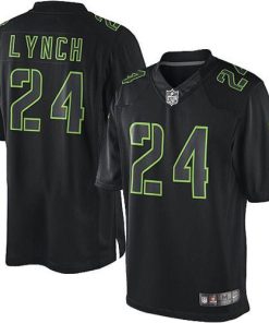 Nike Seattle Seahawks #24 Marshawn Lynch Black Stitched NFL Impact Limited Jersey