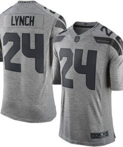 Nike Seattle Seahawks #24 Marshawn Lynch Gray Stitched NFL Limited Gridiron Gray Jersey