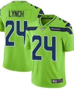 Nike Seattle Seahawks #24 Marshawn Lynch Green Stitched NFL Limited Rush Jersey