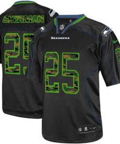 Nike Seattle Seahawks #25 Richard Sherman Black Stitched NFL Elite Camo Fashion Jersey
