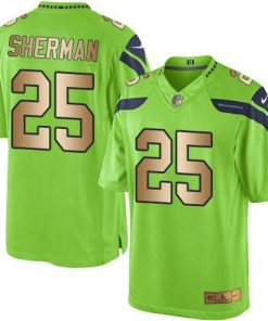 Nike Seattle Seahawks #25 Richard Sherman Green Stitched NFL Limited Gold Rush Jersey
