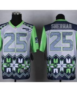 Nike Seattle Seahawks #25 Richard Sherman Grey Stitched NFL Elite Noble Fashion Jersey