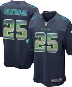 Nike Seattle Seahawks #25 Richard Sherman Steel Blue Team Color Stitched NFL Limited Strobe Jersey