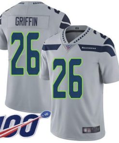 Nike Seattle Seahawks #26 Shaquem Griffin Grey Alternate Stitched NFL 100th Season Vapor Limited Jersey