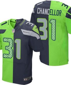 Nike Seattle Seahawks #31 Kam Chancellor Steel Blue/Green Stitched NFL Elite Split Jersey