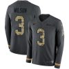 Nike Seattle Seahawks #3 Russell Wilson Anthracite Salute to Service Stitched NFL Limited Therma Long Sleeve Jersey