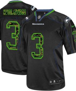 Nike Seattle Seahawks #3 Russell Wilson Black Stitched NFL Elite Camo Fashion Jersey