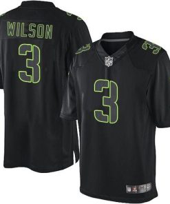 Nike Seattle Seahawks #3 Russell Wilson Black Stitched NFL Impact Limited Jersey