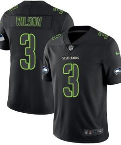 Nike Seattle Seahawks #3 Russell Wilson Black Stitched NFL Limited Rush Impact Jersey