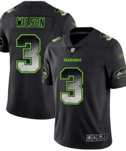 Nike Seattle Seahawks #3 Russell Wilson Black Stitched NFL Vapor Untouchable Limited Smoke Fashion Jersey