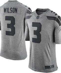 Nike Seattle Seahawks #3 Russell Wilson Gray Stitched NFL Limited Gridiron Gray Jersey