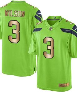 Nike Seattle Seahawks #3 Russell Wilson Green Stitched NFL Limited Gold Rush Jersey