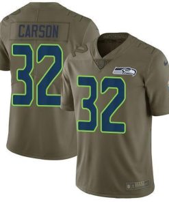 Nike Seattle Seahawks #32 Chris Carson Olive Stitched NFL Limited 2017 Salute To Service Jersey