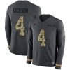 Nike Seattle Seahawks #4 Michael Dickson Anthracite Salute to Service Stitched NFL Limited Therma Long Sleeve Jersey
