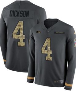 Nike Seattle Seahawks #4 Michael Dickson Anthracite Salute to Service Stitched NFL Limited Therma Long Sleeve Jersey