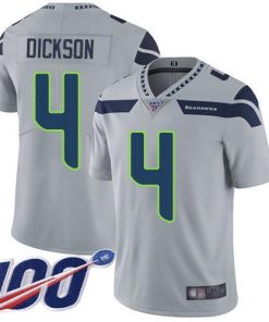Nike Seattle Seahawks #4 Michael Dickson Grey Alternate Stitched NFL 100th Season Vapor Limited Jersey