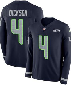Nike Seattle Seahawks #4 Michael Dickson Steel Blue Team Color Stitched NFL Limited Therma Long Sleeve Jersey