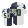 Nike Seattle Seahawks #50 K.J. Wright White/Steel Blue Stitched NFL Elite Split Jersey