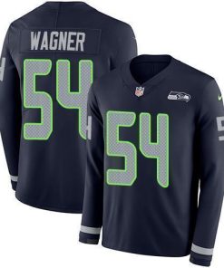 Nike Seattle Seahawks #54 Bobby Wagner Steel Blue Team Color Stitched NFL Limited Therma Long Sleeve Jersey