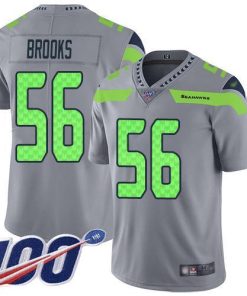 Nike Seattle Seahawks #56 Jordyn Brooks Gray Stitched NFL Limited Inverted Legend 100th Season Jersey