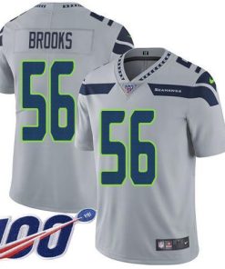 Nike Seattle Seahawks #56 Jordyn Brooks Grey Alternate Stitched NFL 100th Season Vapor Untouchable Limited Jersey