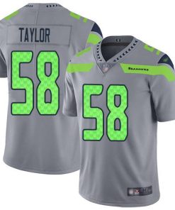Nike Seattle Seahawks #58 Darrell Taylor Gray Stitched NFL Limited Inverted Legend Jersey
