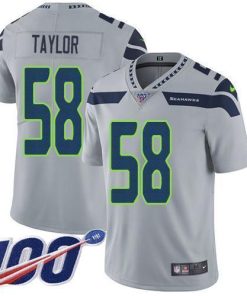 Nike Seattle Seahawks #58 Darrell Taylor Grey Alternate Stitched NFL 100th Season Vapor Untouchable Limited Jersey