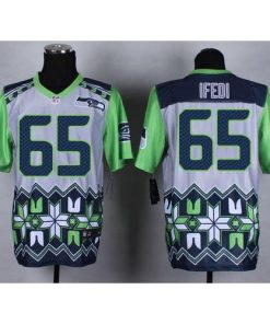 Nike Seattle Seahawks #65 Germain Ifedi Grey Stitched NFL Elite Noble Fashion Jersey