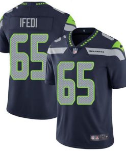 Nike Seattle Seahawks #65 Germain Ifedi Steel Blue Team Color Stitched NFL Vapor Untouchable Limited Jersey