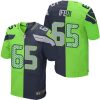Nike Seattle Seahawks #65 Germain Ifedi Steel Blue/Green Stitched NFL Elite Split Jersey