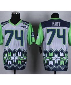 Nike Seattle Seahawks #74 George Fant Grey Stitched NFL Elite Noble Fashion Jersey