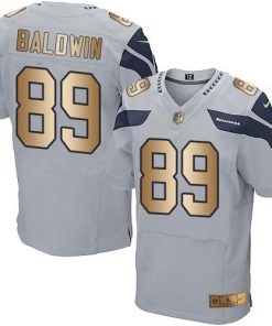 Nike Seattle Seahawks #89 Doug Baldwin Grey Alternate Stitched NFL Elite Gold Jersey