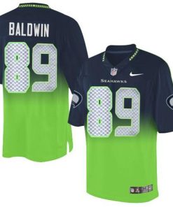 Nike Seattle Seahawks #89 Doug Baldwin Steel Blue/Green Stitched NFL Elite Fadeaway Fashion Jersey