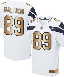 Nike Seattle Seahawks #89 Doug Baldwin White Stitched NFL Elite Gold Jersey