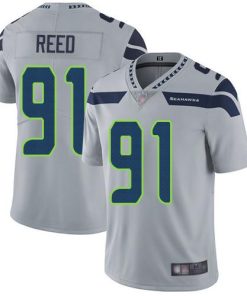 Nike Seattle Seahawks #91 Jarran Reed Grey Alternate Stitched NFL Vapor Untouchable Limited Jersey