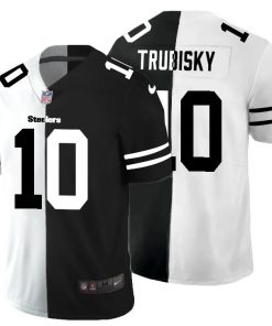 Nike Steelers #10 Mitchell Trubisky Black V White Peace Split Nike Vapor Untouchable Limited NFL Jersey