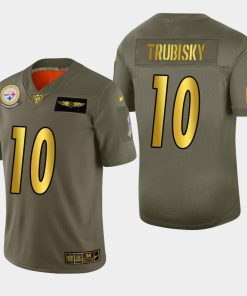 Nike Steelers #10 Mitchell Trubisky Olive Gold 2019 Salute To Service NFL 100 Limited Jersey